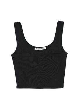 Groceries Apparel Fitted Crop Top in Black